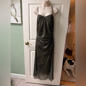 Elegant Green Floral Maxi Dress